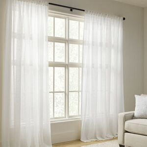 Pottery Barn Linen White Sheer Drape 54×84 Inches /one drape /